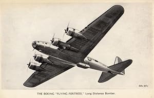 Boeing Flying Fortress Long Distance Bomber Miliitary Old Plane Postcard