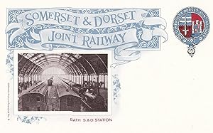 Somerset & Dorset Joint Railway Train To Bath Station Postcard