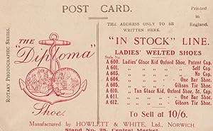 Norwich Shoemaker Diploma Shoe Antique Norfolk Advertising Postcard