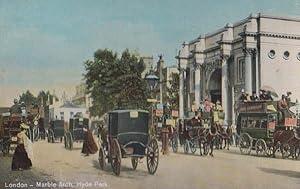 London Fire Brigade Exhibition Horse & Cart Advertising Carriage Old Postcard