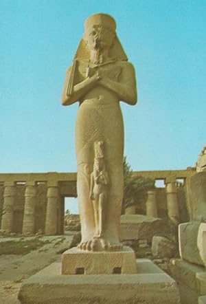 Luxor Statue Of Phrao Pineturn Cairo Egypt Rare Egyptian Postcard