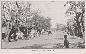 Sudder Bazaar Umballa Antique India Postcard