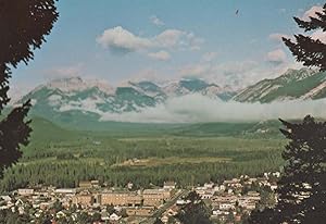 Banff Alta Aerial Birds Eye Canada Canadian Postcard