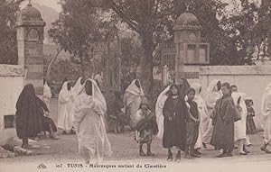 Tunis Tunisia Fashion Cimetiere Cemetary Mosque Mauresques Old Antique Postcard