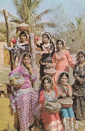 Pakistan Village Girls Fetching Water Postcard