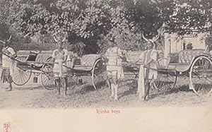 Riksha Boys South Africa African Antique 1904 Old Postcard