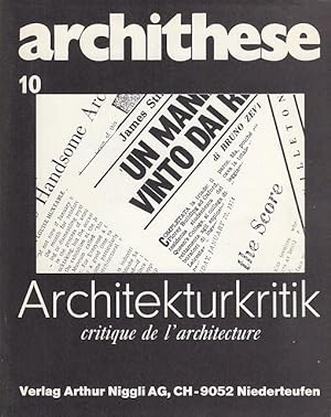 Architekturkritik = Critique de l`architecture [die Mitarb. dieses Heftes:] Antonio Hernandez [u....