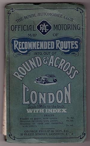 RAC Official Map of Recommended Routes Round and Across London Cloth Edition