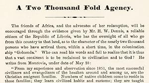 A Two Thousand Fold Agency. [Liberia, Africa Colonization Schemes]