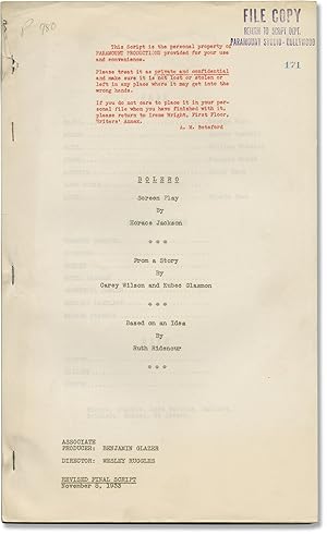 Bolero (Original screenplay for the 1934 film)