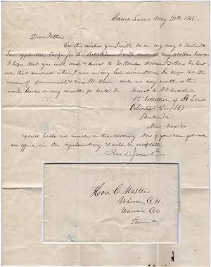 One-page Mexican-American War letter from a newly appointed ensign in the Missouri Volunteers as ...
