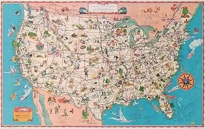 A Good Natured Map of the United States - and a guide to the Wonderful West. Compliments of Greyh...