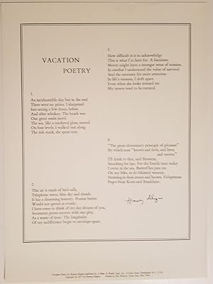 VACATION POETRY A Poem
