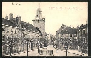 Carte postale Beaune, Place Monge et le Beffroi