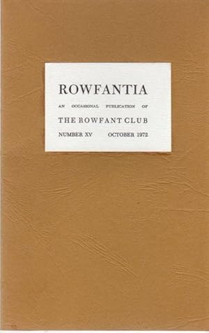 Rowfantia: Cleveland's Early Bohemia No. XV, October 1972