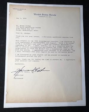 Senator Howard Baker 1979 Typed Letter Signed (TLS) - "I do intend to be a candidate next year."