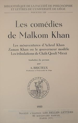 Les Comédies de Malhom Khan.