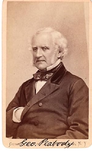 CARTE DE VISITE OF AMERICAN BUSINESSMAN & PHILANTHROPIST GEORGE PEABODY, PHOTOGRAPHED BY GURNEY &...