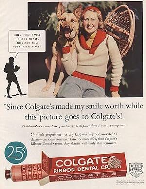 ORIG. VINTAGE MAGAZINE AD: 1930s COLGATE TOOTHPASTE AD