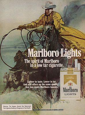 ORIG. VINTAGE MAGAZINE AD: 1976 MARLBORO LIGHTS CIGARETTE AD