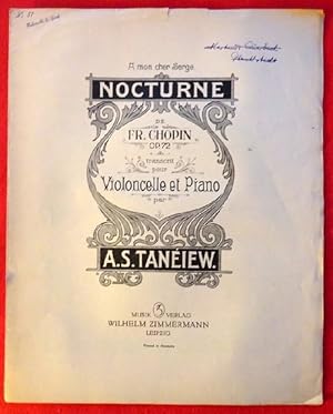 Nocturne Op. 72 transcrit pour Violoncelle et Piano par A.S. Taneiew