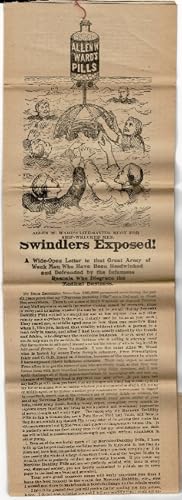 Allen W. Ward's Pills . Allen W. Ward's life-saving buoy for ship-wrecked men. Swindlers exposed!...