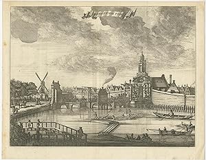 Antique Print 'Haarlemmerpoort' Amsterdam by C. Commelin (1726)
