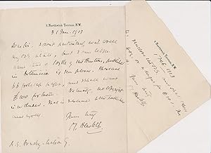 Two Autograph Letters, signed, dated 31 Jan and 1 Feb 1913