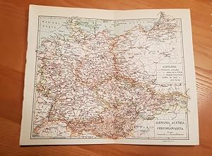 lamina - mapa alemania - austria y checoslovaquia - espasa calpe - tdkpr1
