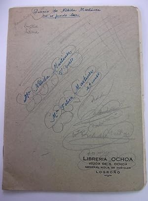 LIBRO DIARIO AGENDA. CON SELLO DE LA LIBRERIA OCHOA. GENERAL MOLA PORTALES LOGROÑO. AÑOS 50 TDKP12