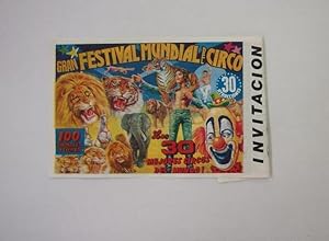 ENTRADA INVITACION. GRAN FESTIVAL MUNDIAL DEL CIRCO. LOGROÑO SEPTIEMBRE 1994. TDKP12
