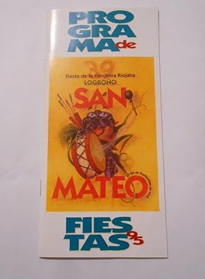 PROGRAMA DE FIESTAS DE SAN MATEO. LOGROÑO. 1995. 39 FIESTAS DE LA VENDIMIA. TDKP8