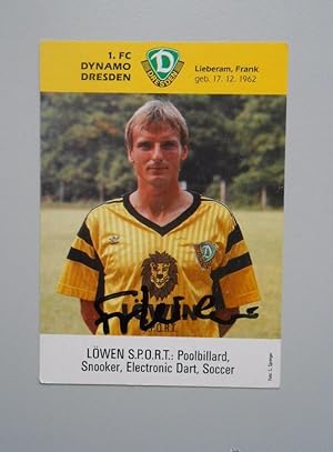 FOTO POSTAL JUGADOR F.C. DYNAMO DRESDEN.LIEBERAM FRANK. FIRMADA. TDKP5