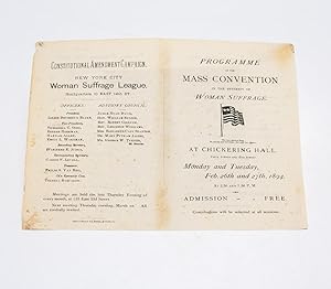 Programme of the Mass Convention in the Interest of Woman Suffrage