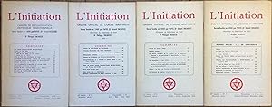 L'Initiation n°1, 2, 3, 4. (1963) 37 ème année. Cahiers de documentation ésotérique traditionnell...