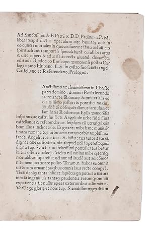 Speculum vit[a]e human[a]e. Rome, Joannes Philippus de Lignamine, 31 July 1473. Small folio (26.5...