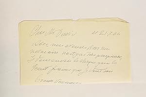 Lettre autographe signée et datée