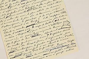 Manuscrit autographe signé de l'éloge funèbre de Serge Diaghilev