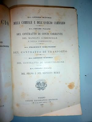 NUOVO CODICE DI COMMERCIO ITALIANO - COMMENTO Libro Primo DEL COMMERCIO IN GENERALE - Libro Terzo...