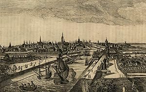 Middleburgh Holland prospect city view 1753 Low Countries old print