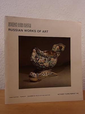 Sale Number 3443. Russian Works of Art. Porcelain, Glass, Sculpture, Silver, Enamel, Objets de Ve...