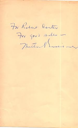 LEAF FROM A BOOK SIGNED BY MILTON EISENHOWER