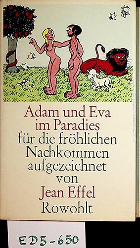 Adam und Eva im Paradies für die fröhlichen Nachkommen aufgezeichnet.