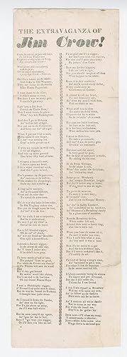 Rare Jim Crow Broadside from Father of American Minstrelsy