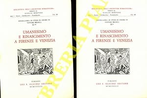 Miscellanea di Studi in Onore di Vittore Branca, III. Umanesimo e Rinascimento a Firenze e a Vene...