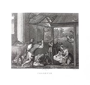 Acquaforte originale '800 " Presepio " - Tiziano dipinse - Bridi incise