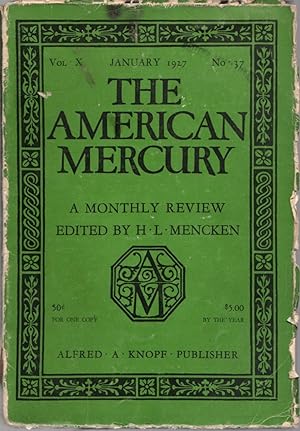 The American Mercury: Vol. X, No. 37, January 1927