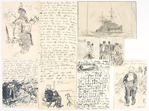 LARGE ARCHIVE OF CORRESPONDENCE WITH MANY ORIGINAL DRAWINGS all to fellow artist ARTHUR BENTLEY C...