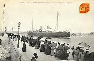 Carte postale : LE HAVRE, le paquebot transatlantique "La Touraine" dans les jetées (76 Seine-Mar...