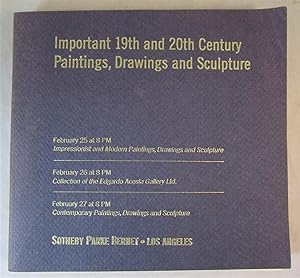 Important 19th and 20th Century Paintings, Drawings and Sculpture